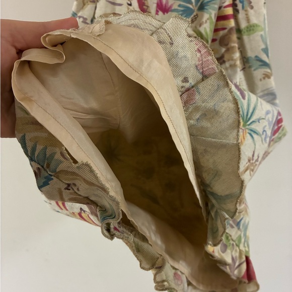 VintageMaggy London Safari Mini Dress Cotton Ruffle Hem Crisscross Back Size 10 - Picture 11 of 11